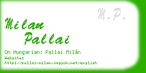 milan pallai business card
